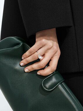 Bottega Veneta Prisma Sculptural Silver Ring Size 7